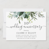 Eucalyptus Green Foliage Wedding Anniversary Invitation (Front)