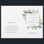 Eucalyptus Green Foliage Wedding Ceremony Program<br><div class="desc">This wedding ceremony program features painted watercolor eucalyptus foliage,  green leaves and elegant calligraphy.  NOTE: You will need to fold them in half when they arrive.</div>
