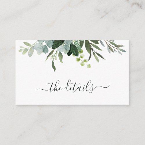 Eucalyptus Green Foliage Wedding Details