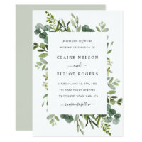 Eucalyptus Green Foliage Wedding Invitation