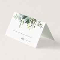 Eucalyptus Green Foliage Wedding Place Card
