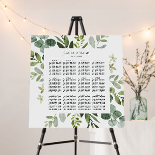 Eucalyptus Green Foliage Wedding Seating Chart Foam Board