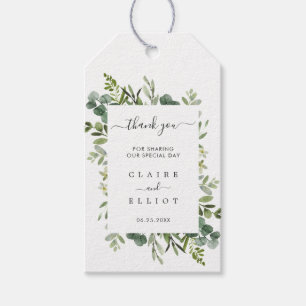 Eucalyptus Green Foliage Wedding Thank You Gift Tags