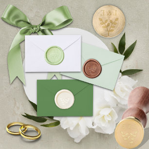 Eucalyptus Green Gold Foliage Wax Seal Stamp