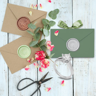 Eucalyptus Green Gold Foliage Wax Seal Sticker