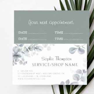 Eucalyptus green leaves business card