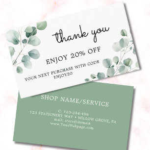 Eucalyptus green leaves discount card