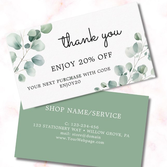 Eucalyptus green leaves discount card (Creator Uploaded)