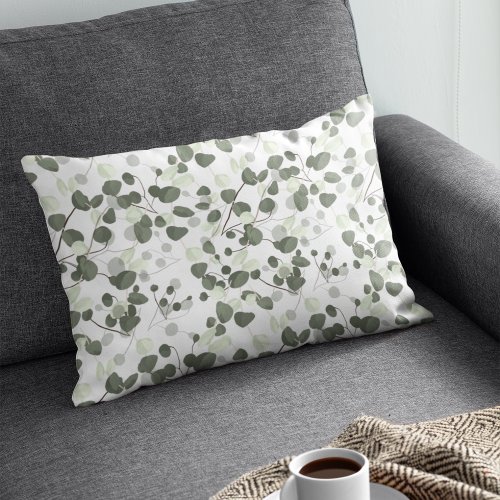 Eucalyptus Green leaves pattern gardener Lumbar Pillow