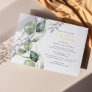 Eucalyptus Green Leaves Script Bridal Shower Gold Foil Invitation