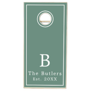 Eucalyptus Green Personalized Cornhole Board Set 