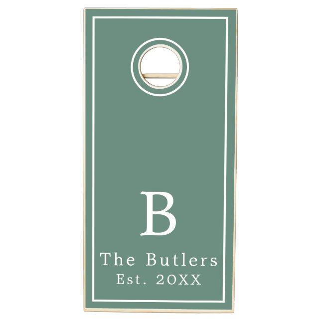 Eucalyptus Green Personalized Cornhole Board Set  (Right)