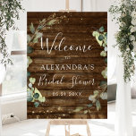 Eucalyptus Green Rustic Wood Bridal Shower Foam Board<br><div class="desc">Eucalyptus Greenery Succulent Botanical Watercolor Spring Wedding Bridal Shower Welcome Sign on Rustic Country Wood Outdoor background - includes beautiful and elegant script typography with modern botanical leaves and greenery for the special Bride to Be celebration.</div>