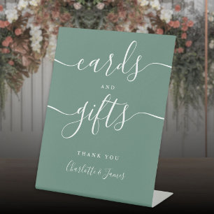 Eucalyptus Green Signature Script Cards And Gifts Pedestal Sign