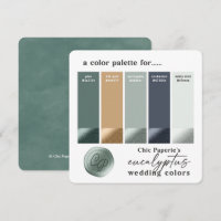 Eucalyptus Green Summer Wedding Color Palette Card