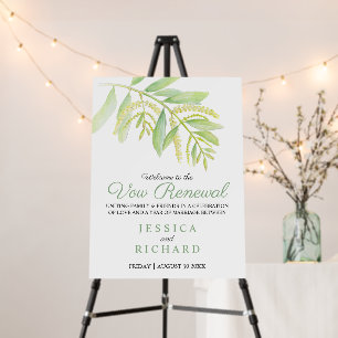 Eucalyptus green vow renewal 1st Anniversary Foam Board