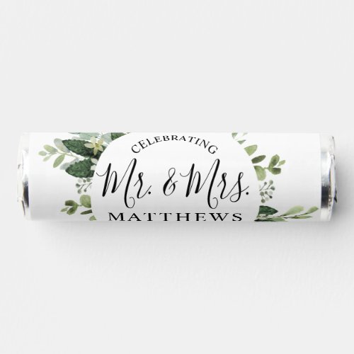 Eucalyptus Green Watercolor Floral Wedding Breath Savers Mints