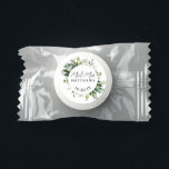 Eucalyptus Green Watercolor Floral Wedding Life Saver® Mints<br><div class="desc">customize the text and background color for your event</div>