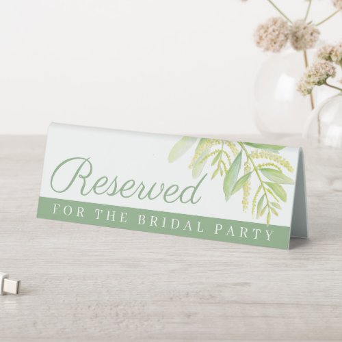 Eucalyptus green watercolor sign reserved