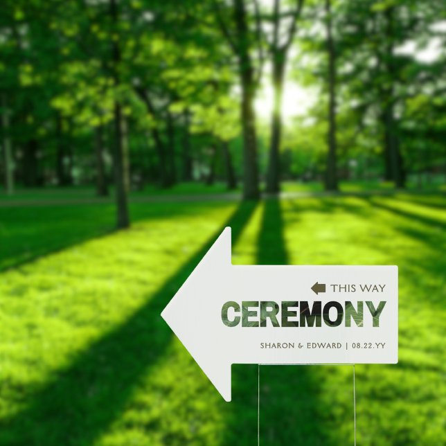 Eucalyptus Green Wedding Ceremony This Way Arrow Sign (Creator Uploaded)
