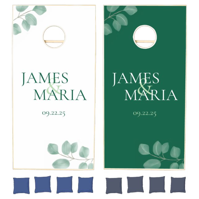 Eucalyptus Green Wedding Game Cornhole Set (Set)