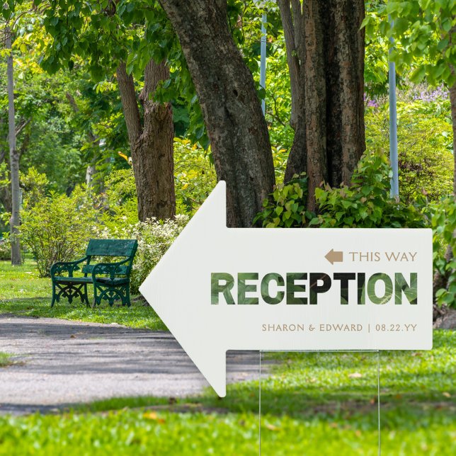 Eucalyptus Green Wedding Reception This Way Arrow Sign (Creator Uploaded)