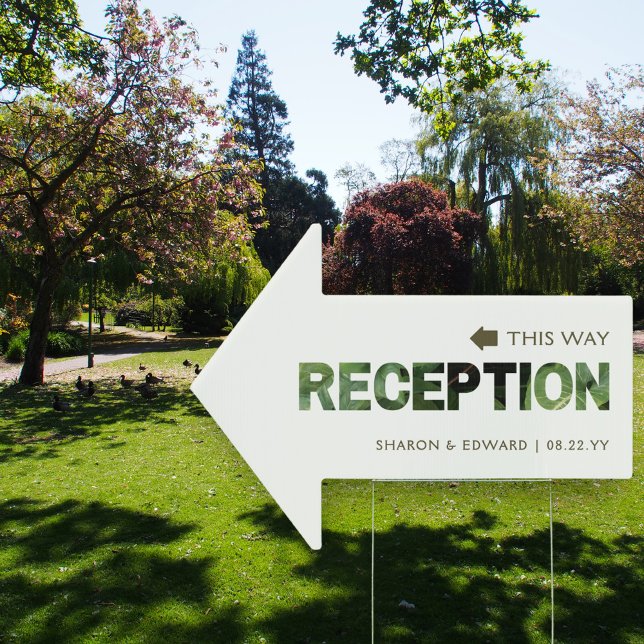 Eucalyptus Green Wedding Reception This Way Arrow Sign (Creator Uploaded)