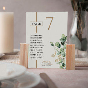 Eucalyptus Green Wedding Table Seating Chart Cards