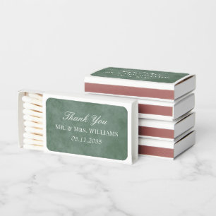 Eucalyptus Green Wedding Thank You Guest Favors Matchboxes