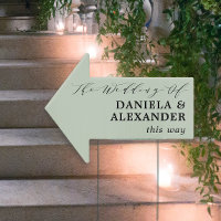 Eucalyptus Green Wedding This Way Arrow Sign