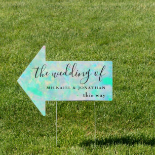 Eucalyptus Green Wedding This Way Arrow Sign