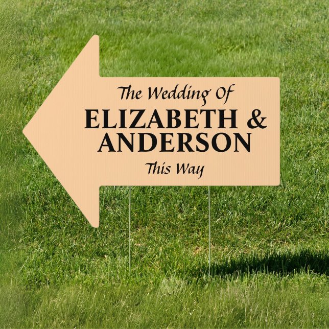 Eucalyptus Green Wedding This Way Arrow Yard Sign (Creator Uploaded)