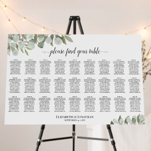 Eucalyptus Greenery 27 Table Wedding Seating Chart Foam Board
