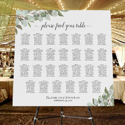 Eucalyptus Greenery 27 Table Wedding Seating Chart Foam Board