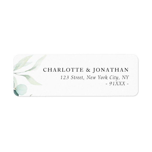 eucalyptus greenery address label (Front)