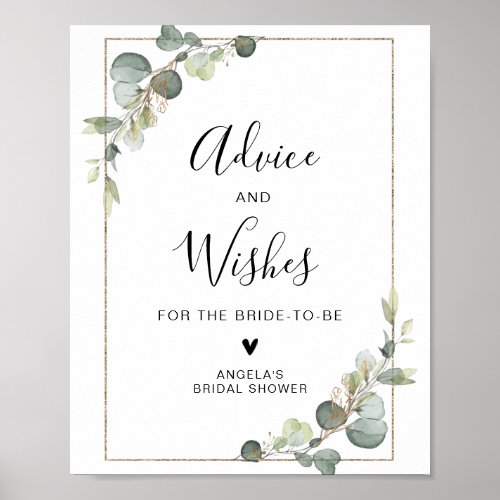 eucalyptus greenery advice and wishes sign