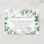 Eucalyptus Greenery and Gold Frame Honeymoon Fund  Enclosure Card<br><div class="desc">Eucalyptus greenery and gold geometric frame honeymoon fund cards are perfect to enclose with bridal shower invitations as well as wedding invitations.   Please feel free to contact the designer for special requests at info@lemontreecards.com</div>