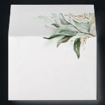 Eucalyptus Greenery and Gold Leaves Delicate Envelope<br><div class="desc">Eucalyptus foliage envelopes</div>