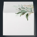 Eucalyptus Greenery and Gold Leaves Delicate Envelope<br><div class="desc">Eucalyptus foliage envelopes</div>