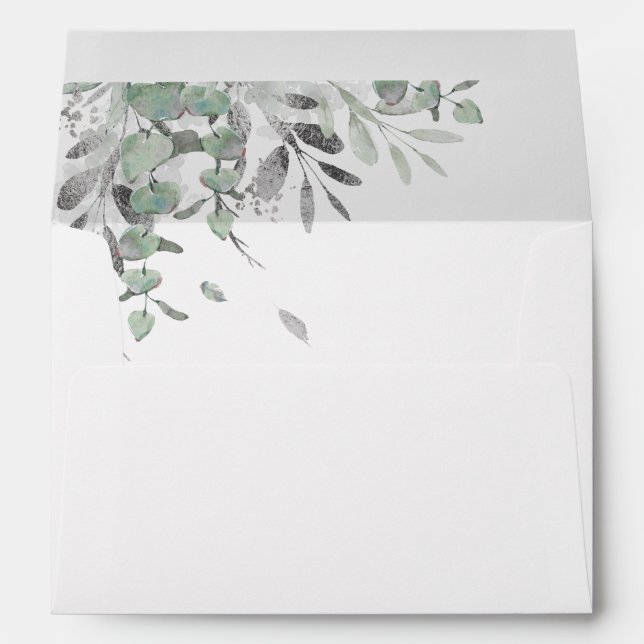 Eucalyptus Greenery and Silver Foliage Envelope (Back (Bottom))