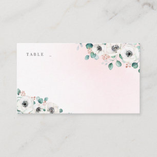 Eucalyptus Greenery anemone floral rustic wedding  Place Card