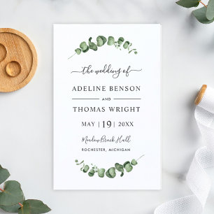 Eucalyptus Greenery Arch Wedding Programs