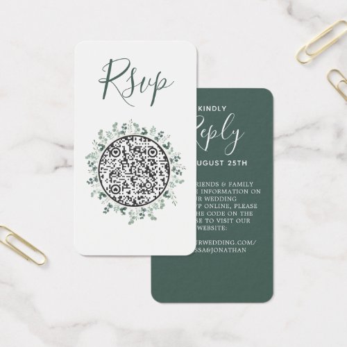 Eucalyptus Greenery B Wedding Website QR Code RSVP