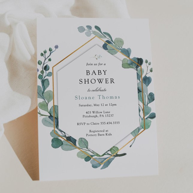 Eucalyptus Greenery Baby in Bloom Baby Shower Invitation (Creator Uploaded)