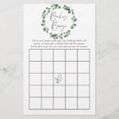 Eucalyptus Greenery Baby Shower Bingo (Front)