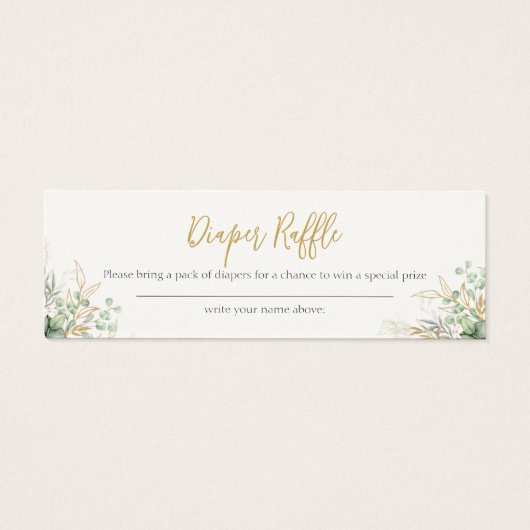 Eucalyptus Greenery Baby Shower Diaper Raffle (Back)
