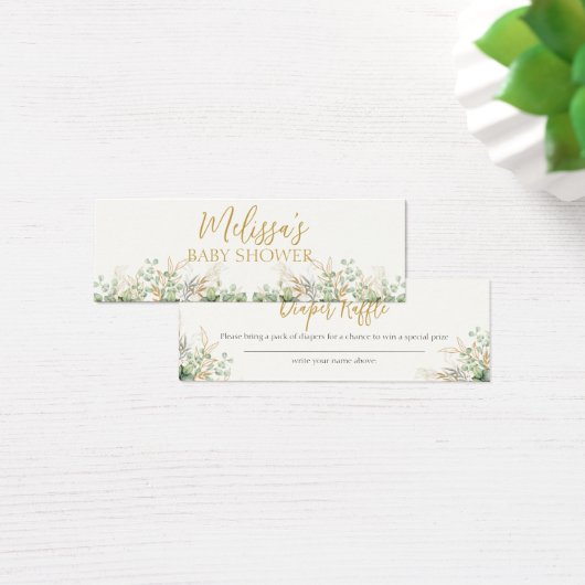 Eucalyptus Greenery Baby Shower Diaper Raffle (Desk)