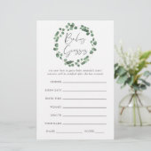 Eucalyptus Greenery Baby Shower Game (Standing Front)