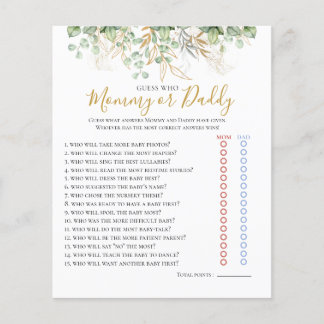 Eucalyptus Greenery Baby Shower Game