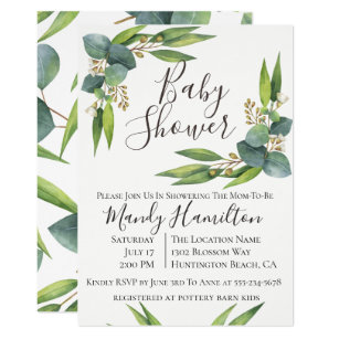 Greenery Baby Shower Invitations Zazzle